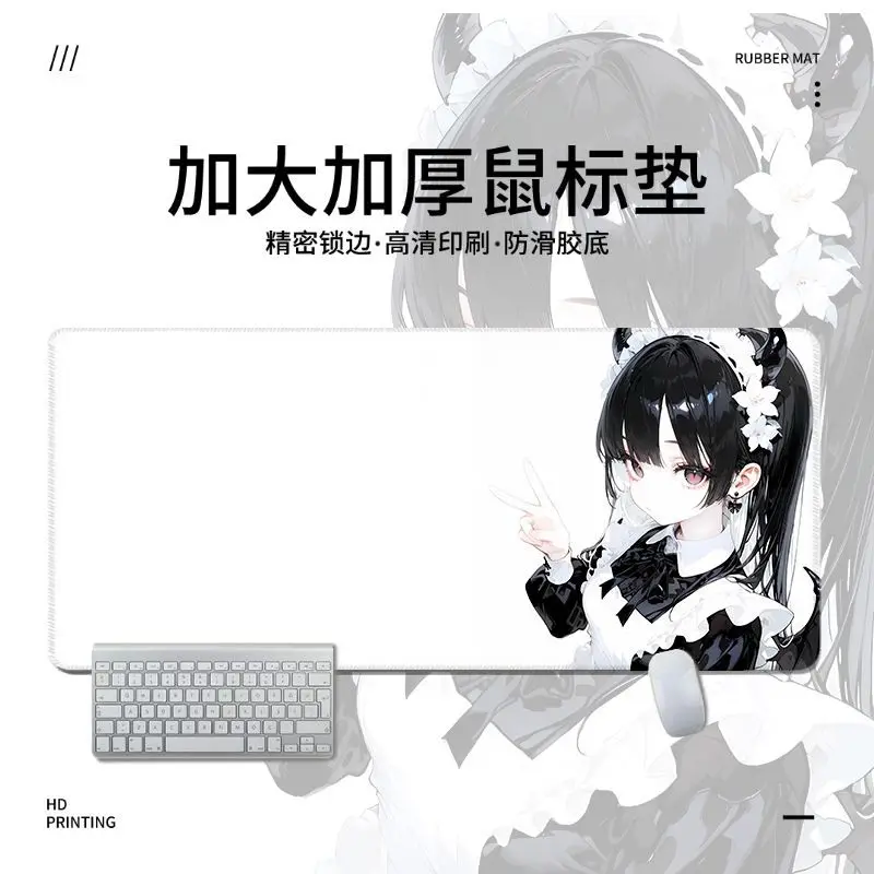 세컨드 위안 카와이 패드 대형 XXL 고무 게이밍 마우스패드 게이머 스티칭 식탁 데스크 매트 PC 컴퓨터 키보드 매트