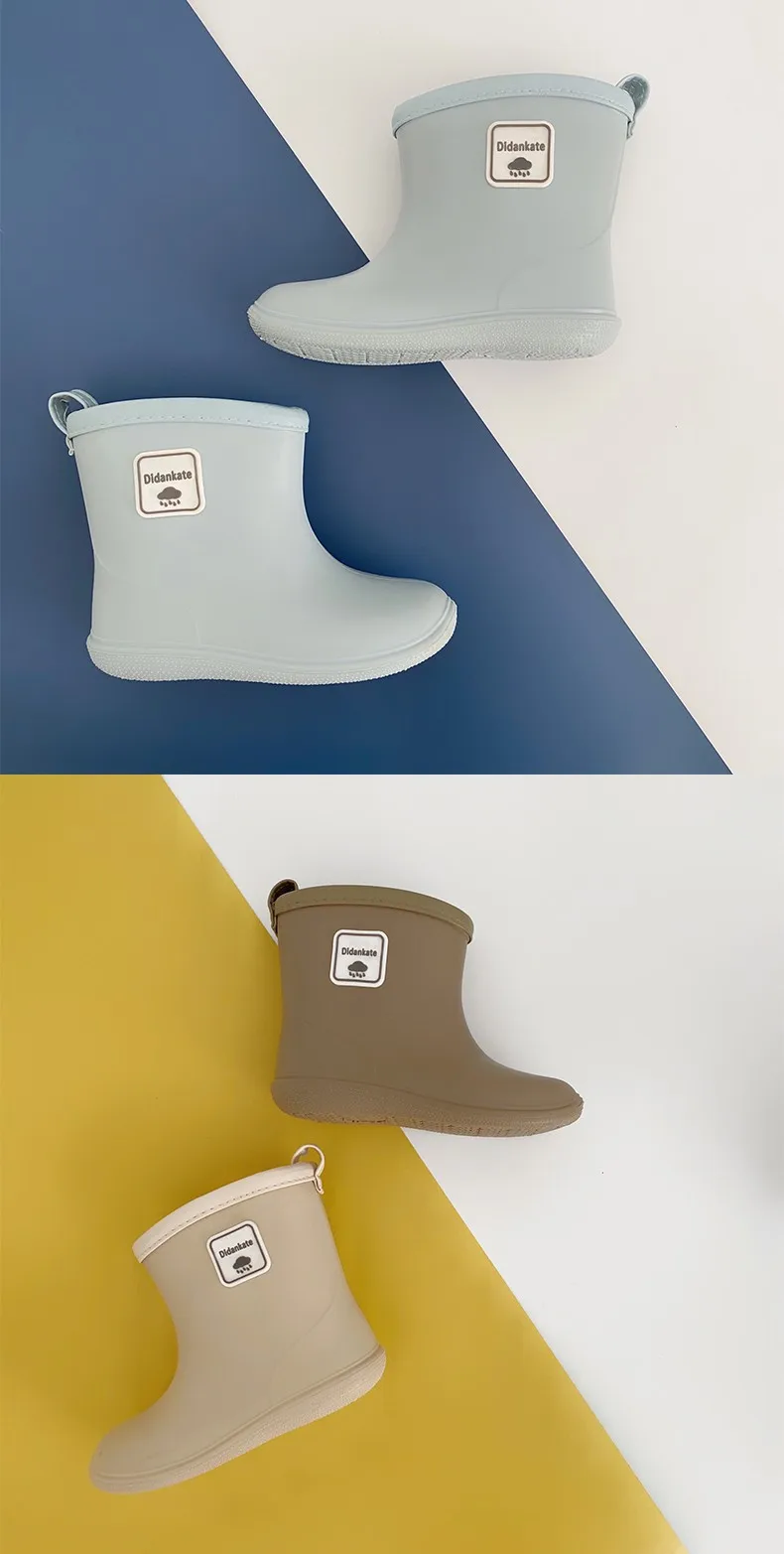 Baby-Kinder-Regenstiefel aus Gummi, knöchelhoch, rutschfest, wasserdicht, für Jungen und Mädchen, knöchelschützend, für den Außenbereich, Freizeit-Wasserschuhe – Detail 5