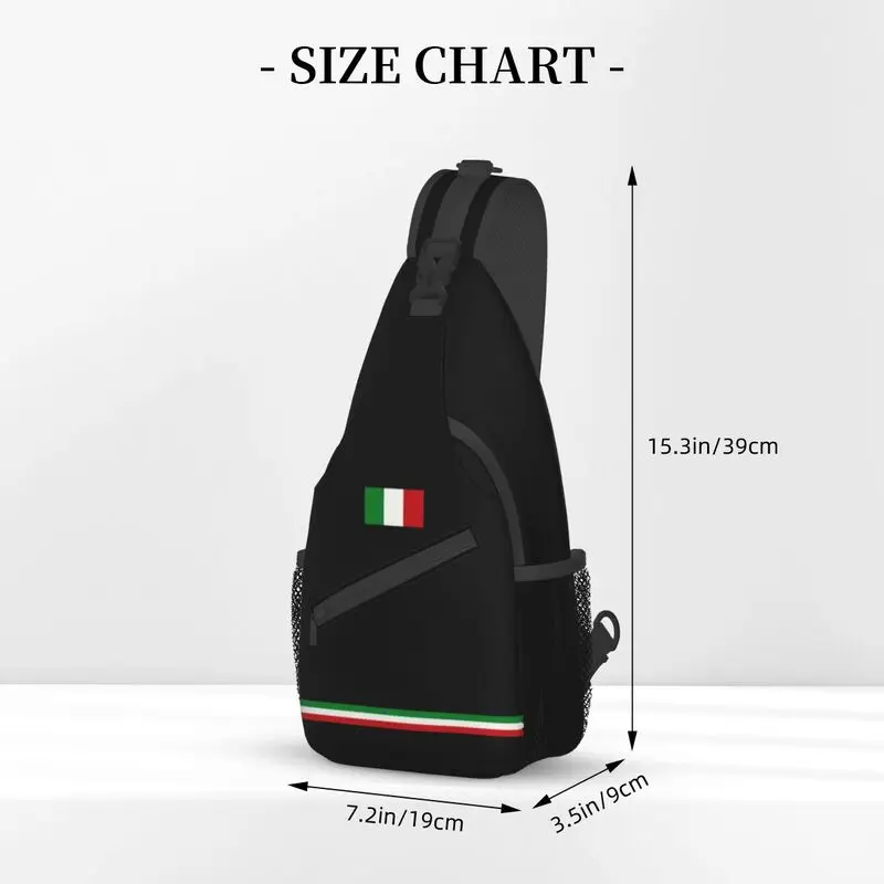 Mochila cruzada personalizada con bandera de Italia para hombre, bandolera de hombro, mochila de viaje