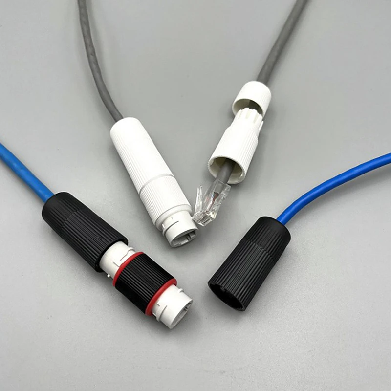 【Peace】1Pc RJ45 Docking Connector Ethernet Network Straight-through Waterproof Header Outdoor Broadband Network Cable Extender