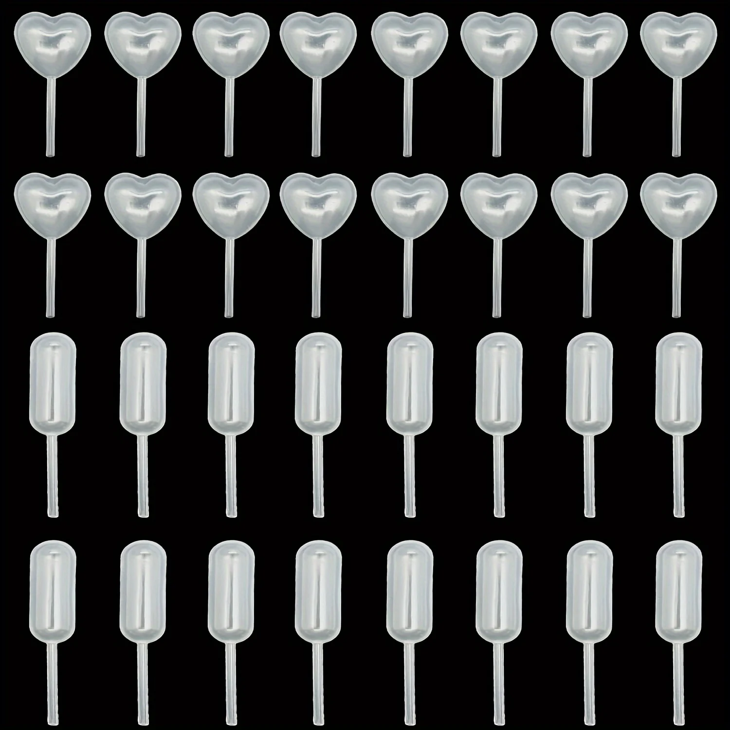 50pcs 피펫 피펫, 생일 파티 및 휴일 장식을위한 플라스틱 미니 피펫 DIY 공예, 플라스틱 Dropper 병