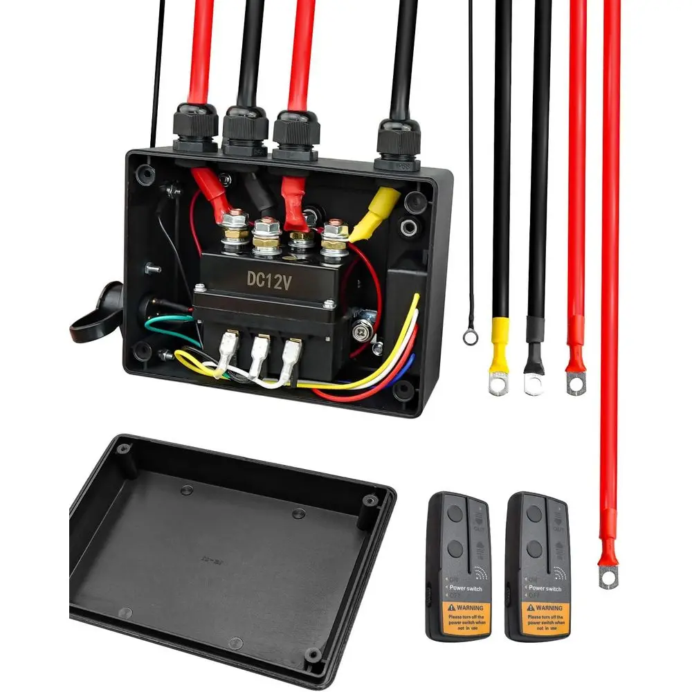 

Комплект предустановленного блока управления лебедкой GMURA, 12В 500А, с соленоидным контактором, реле, беспроводным приемником, пультом ДУ и перемычкой C