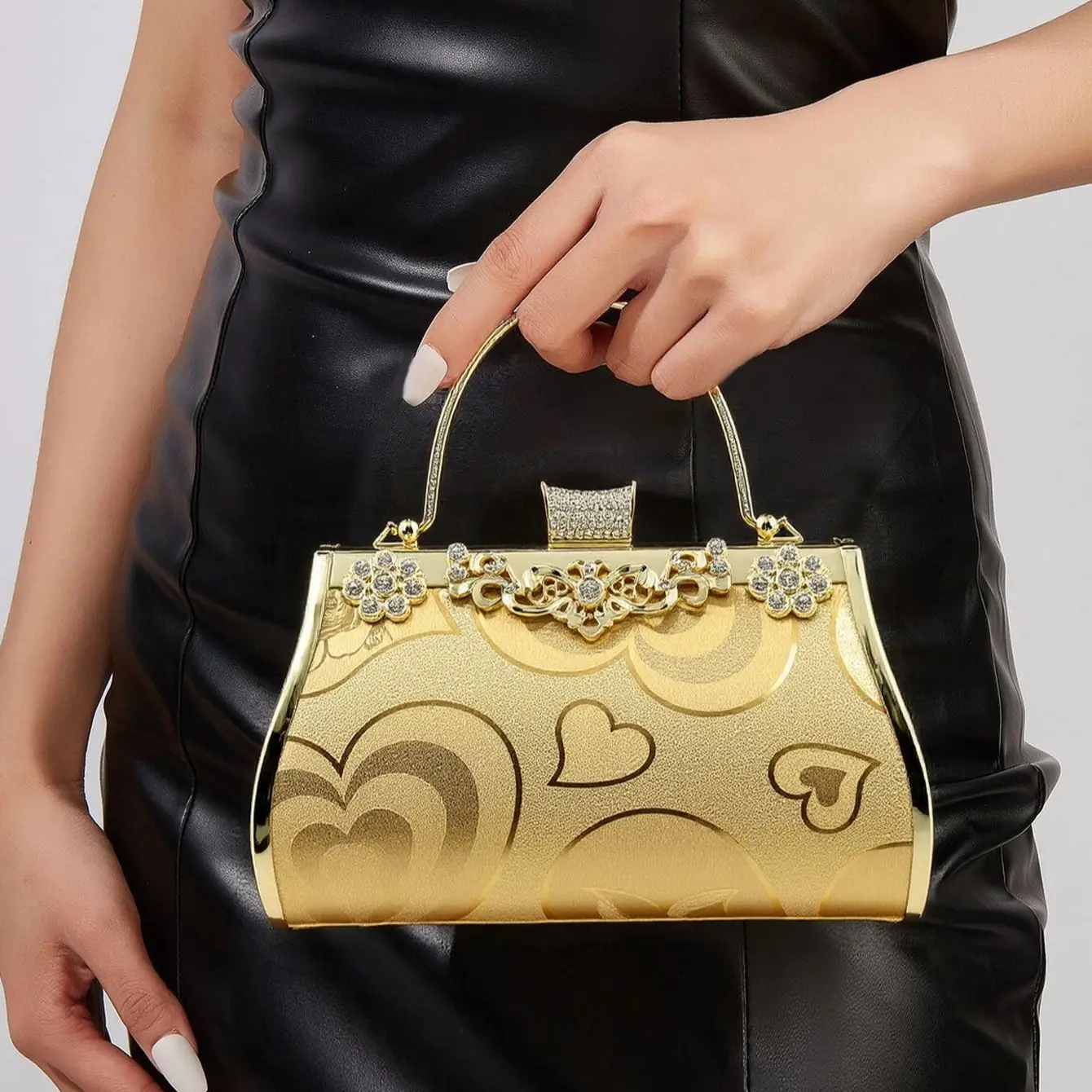 

Элегантные женские вечерние сумки с блестками и клапаном, модная цепочка на плечо, клатч, металлические сумки Golde Color