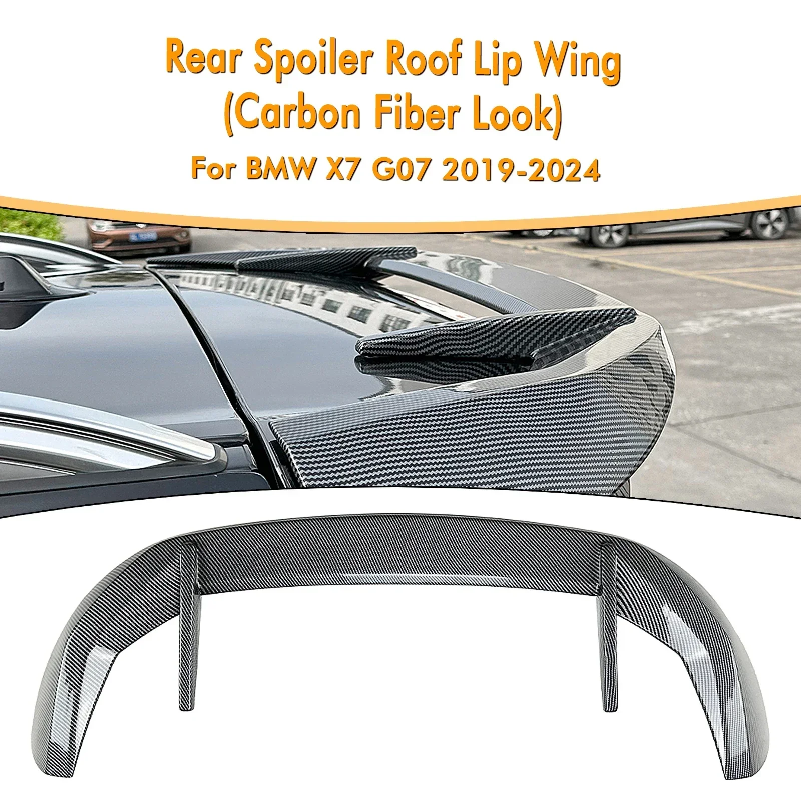 

New！ Rear Trunk Lid Spoiler Wing For BMW X7 G07 2019-2024 Carbon Fiber Look/Gloss Black Tail Tailgate Splitter Lip