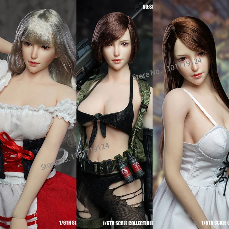 Super Duck SDH017 1/6 Pale Female Head Sculpt Carving Model Fit 12'' TBL PH JIAOU Action Figure Body Dolls