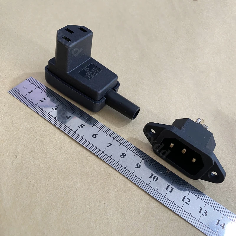 IEC C13 C14 AC-Steckdosenverbinder 10A 250V AC-015A AC-04E Panelmontage 3-poliger Stecker und Buchse für Netzteilgehäuse – Detail 9