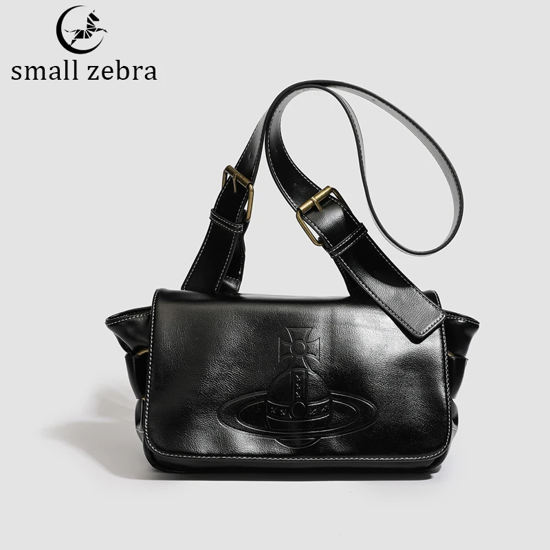 

Oil Wax Leather Mailman Bag Unisex Retro Motorcycle Crossbody Bag Large Capacity Commuting Shoulder Bag