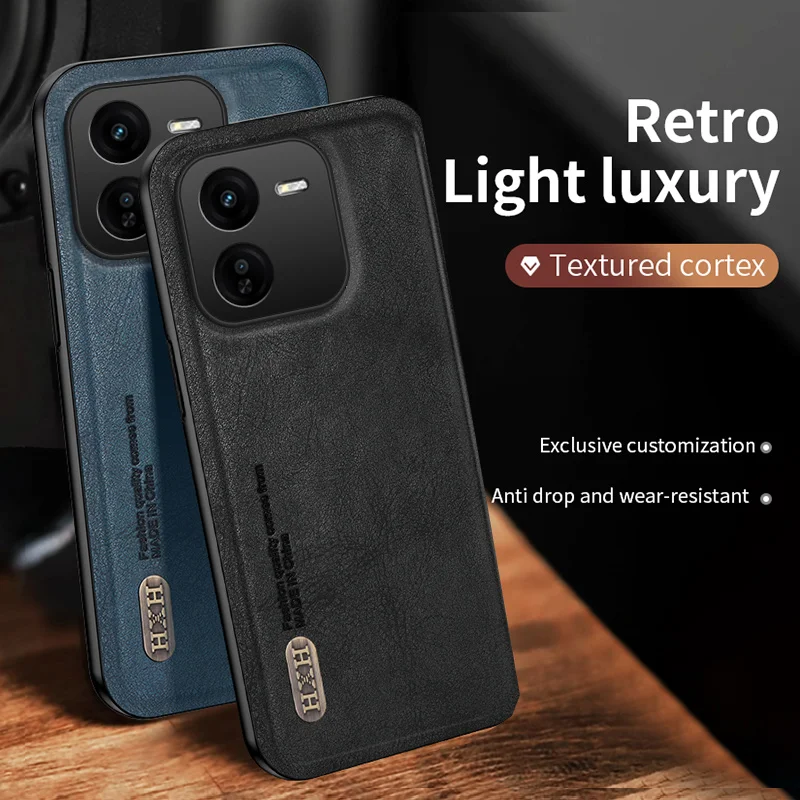 Back Leather Case for Vivo Iqoo Z9X Skin Feel Case Camera Lens Protection Cover Vivo Iqoo Z9X Turbo Mobile Phone Fundas Iqoo Z9X