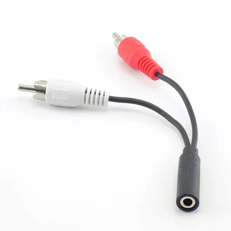 Jack Stereo Cable Y Plug To 2 RCA Male Adapter 3.5 Audio Aux Socket Headphone Music Wire 3.5MM Female Connector