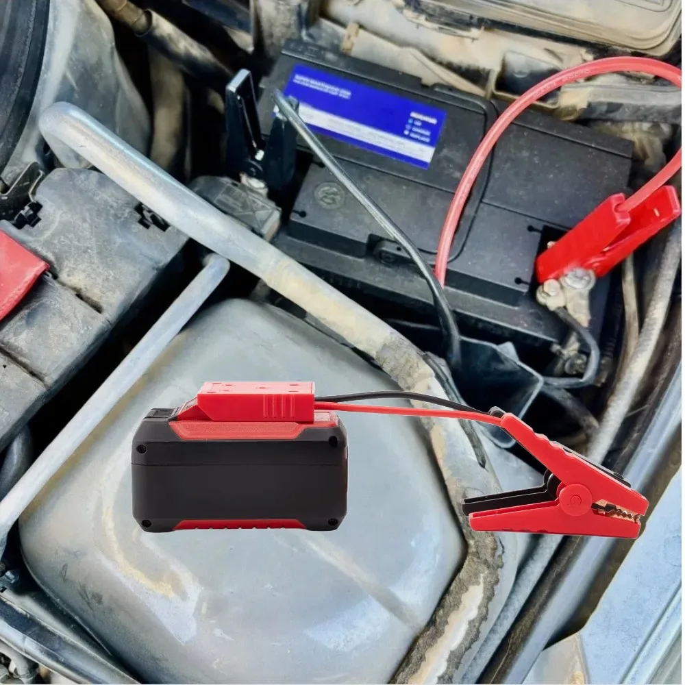 

Portable Jump Starter Cables Adapter for OZITO 18V Li-ion Battery with Jumper Clips for Car Jump Starting（No Battery）