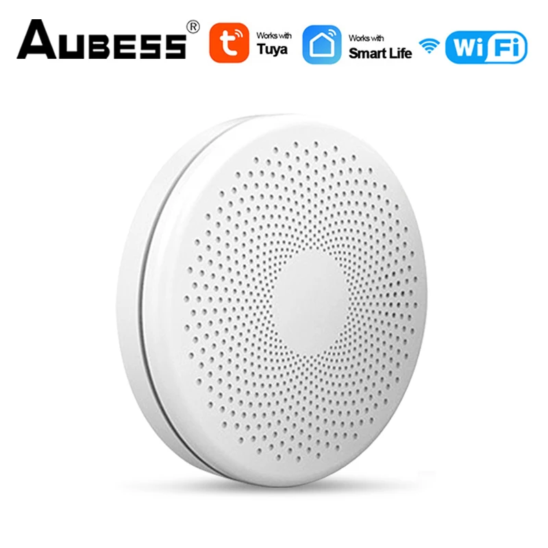 Tuya 2 in 1 CO Carbon Monoxide Detector Smoke Sensor Smoke Fire Alarm 85dB Voice Warn Smart Home Security Work with Smart Life