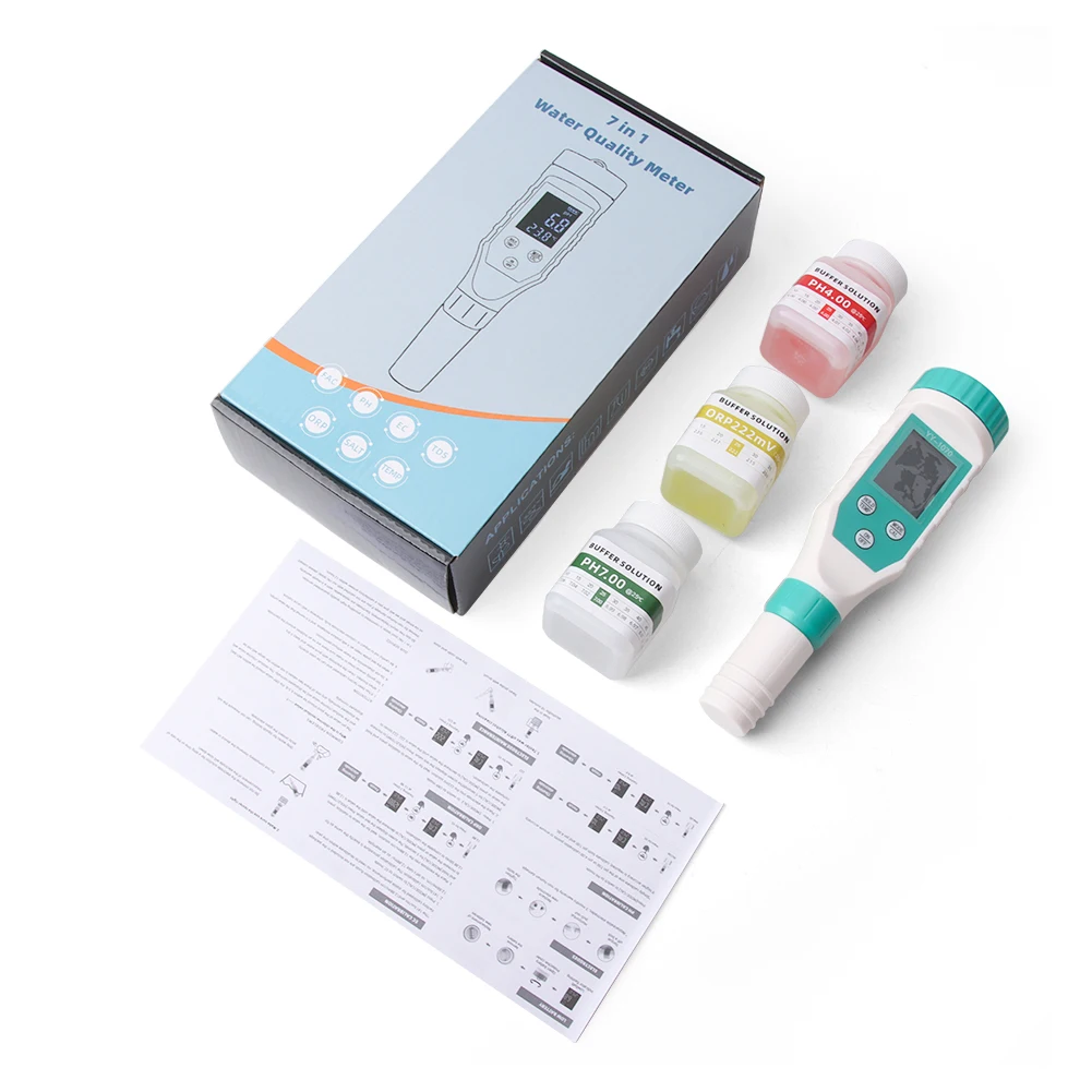 Digitales Chlormessgerät, PH-Tester, 7-in-1, Salz-/ORP-/TDS-/EC-/TEMP-Tester, CL-Wasserqualitätsanalysator für Schwimmbad, heiße Quelle – Detail 15