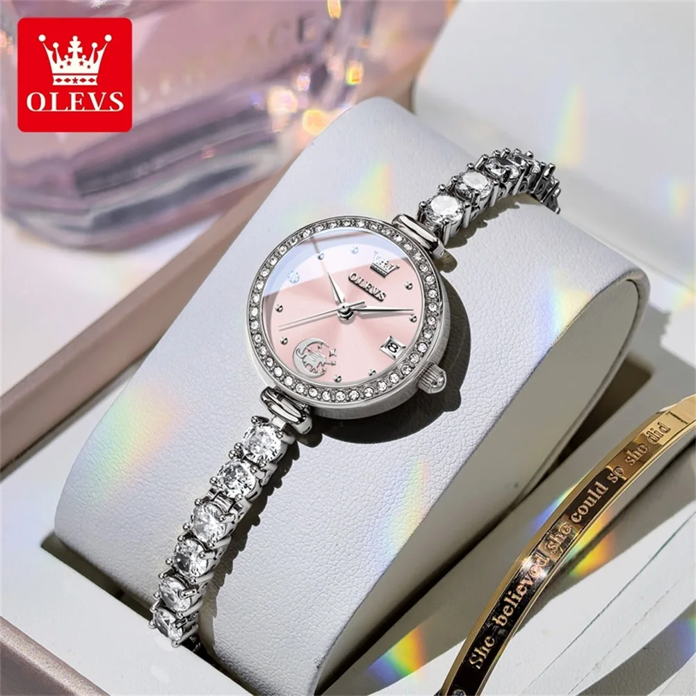 OLEVS Women Watches Jewellery Bracelet Quartz Watch Waterproof Luminous Date Ladies Watch Girls Gift Luxury Original Brand 2998