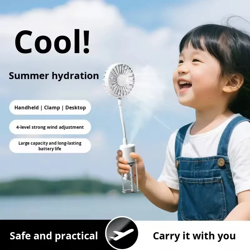 

Portable Humidifier Fan Mini Handheld Mist Fan Portable USB Rechargeable Handheld Fan with Humidifier Mini Water Spray Hand Fan