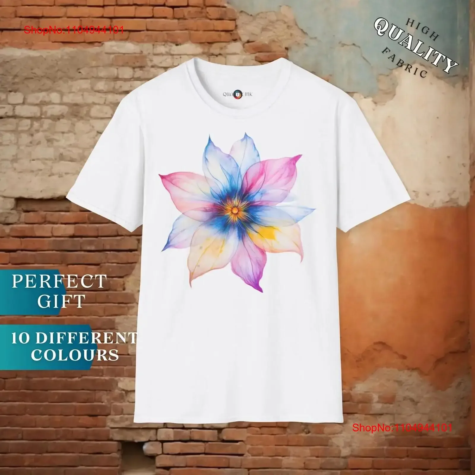 

Watercolor Flower T Shirt Vibrant Floral Botanical ArT Abstract Design Colorful Women Streetwear Artistic vintage Washed