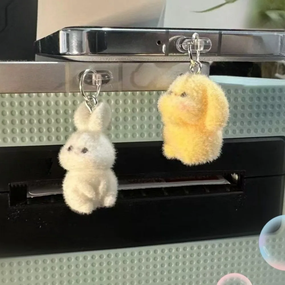 กระต่ายน่ารักโทรศัพท์ปลั๊กฝุ่นตกแต่ง USB Anti Loss ปลั๊กฝุ่นสําหรับ Samsung สําหรับ iPhone Type C ชาร์จพอร์ต Stopper Cap