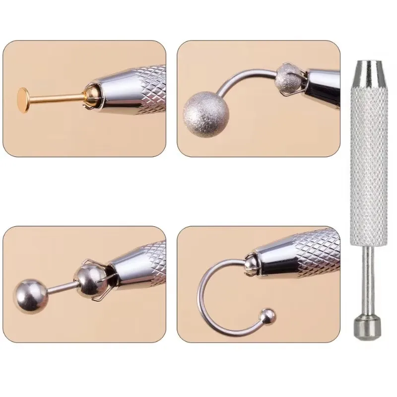 1Pc Four-claw Bead Holder Pickup Tool Diamond Jewel Tip Holder Tweezers Catcher Body Perforation Sprinkler Pen Tool
