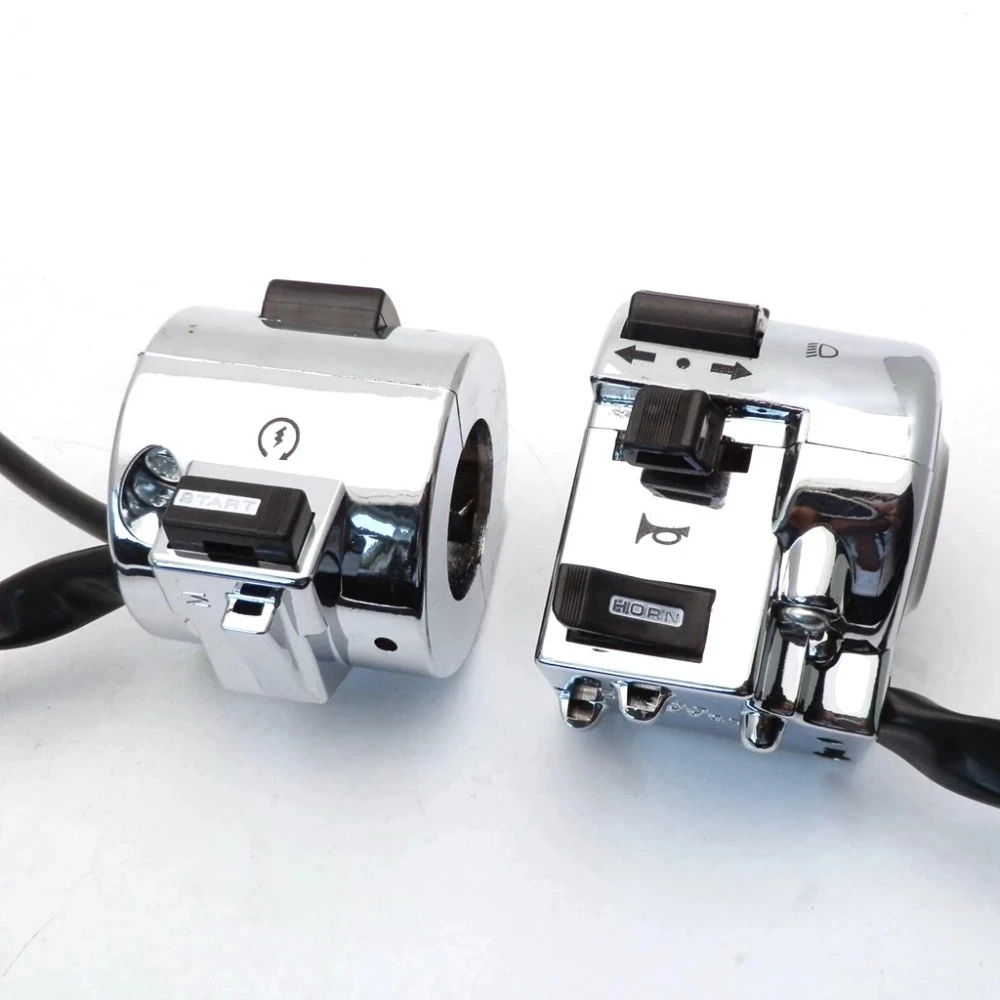 1 Pair Right and Left Side Chrome Plated Control Switch for GY6 Moped Retro Scooter 50cc 125cc 150cc