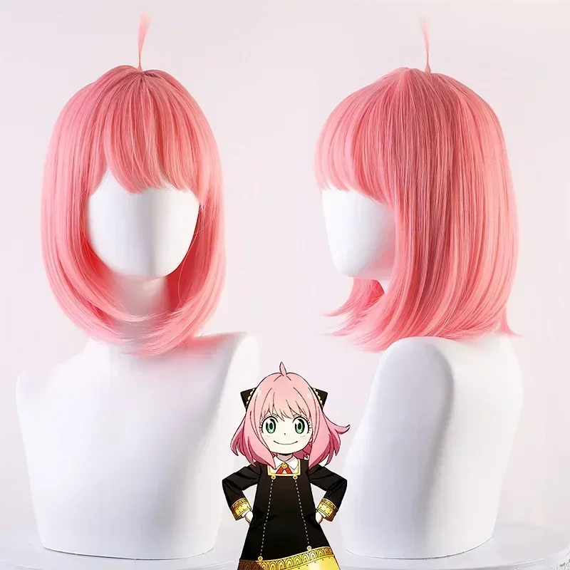 Nieuwe Anime Anya Vervalser Cosplay Pruik Roze Kort Haar Simulatie Hoofdhuid Halloween Party Woman Pruiken