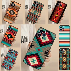 Navajo Print Pattern Case For iPhone 16 15 12 13 Mini 11 14 Pro Max X XR XS Max 7 8 14 Plus Cover Coque