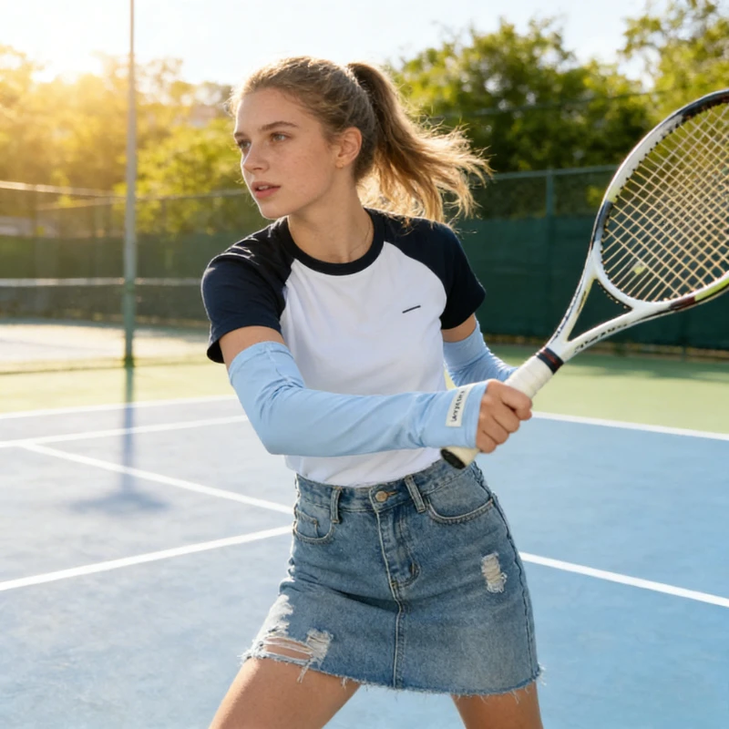 

Ice Sleeve Women's New Sunscreen and UV Resistant Ice Silk Arm Cover, Summer Outdoor Cycling Breathable Long Sleeved Cover