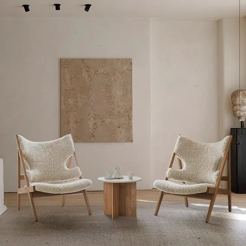 

Дизайнерское кресло-реклайнер в стиле легкой роскоши с высокой спинкой, креативное, для переговоров, из массива дерева