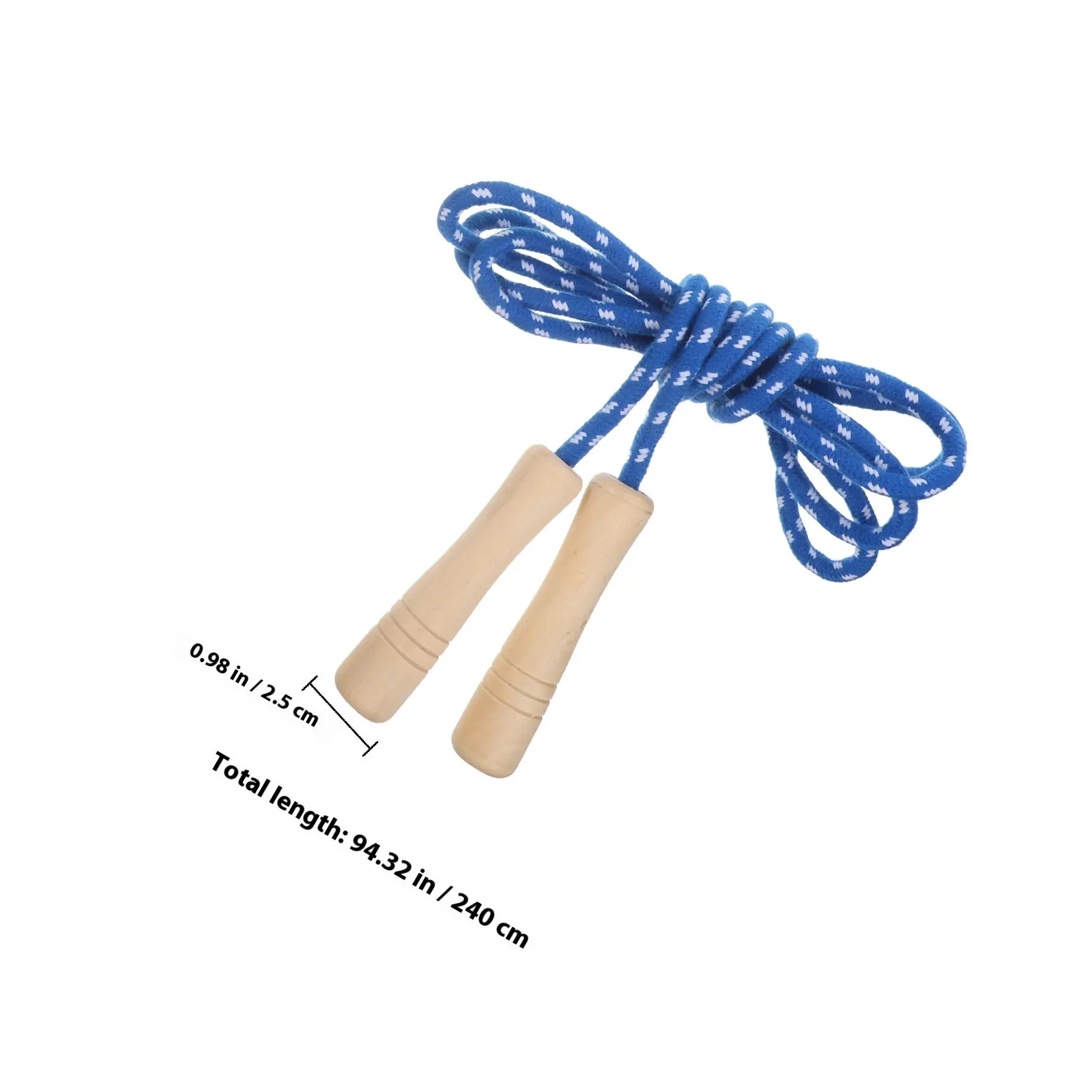 2Pcs Student Jump Rope Adjustable Physical Education Equipment Wooden Handle Soft Rope No-Tool Length Tuning Wear-Resistant