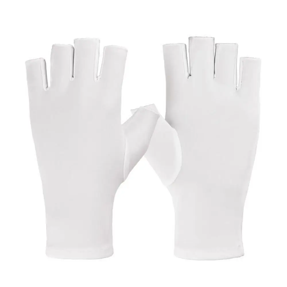

Summer Elastic Two Finger Outdoor Sunscreen Fashion Ice Silk Gloves Man Mittens Fingerless Women Gloves