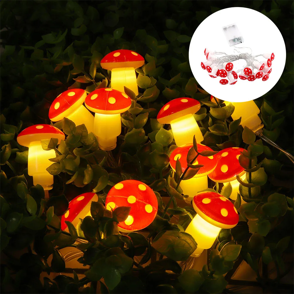 10 Leds Mushroom LED Fairy Lights Battery String Light  Christmas Party Gift Fairy Indoor Decorative Atmosphere Light