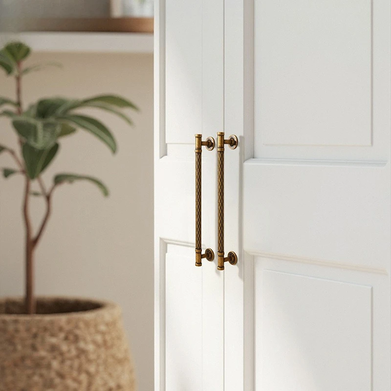 Light Luxury Wardrobe Handle Simple Antique Drawer Knob French Wave Pattern Cabinet Handle Modern Furniture Decoration Handle