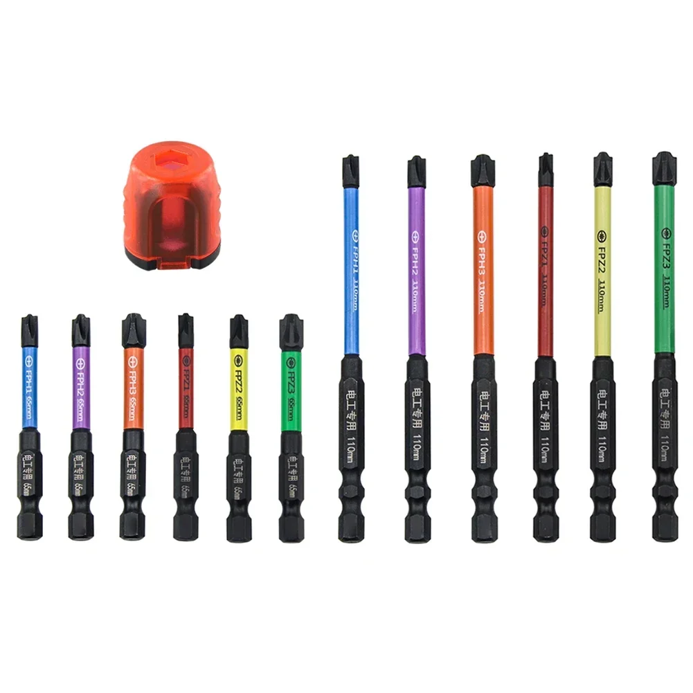 3pcs FPH FPZ Electrician Batch Head Magnetic Special Cross Screwdriver Bit Set For Socket Switch With Magnetic Ring 65mm 110mm