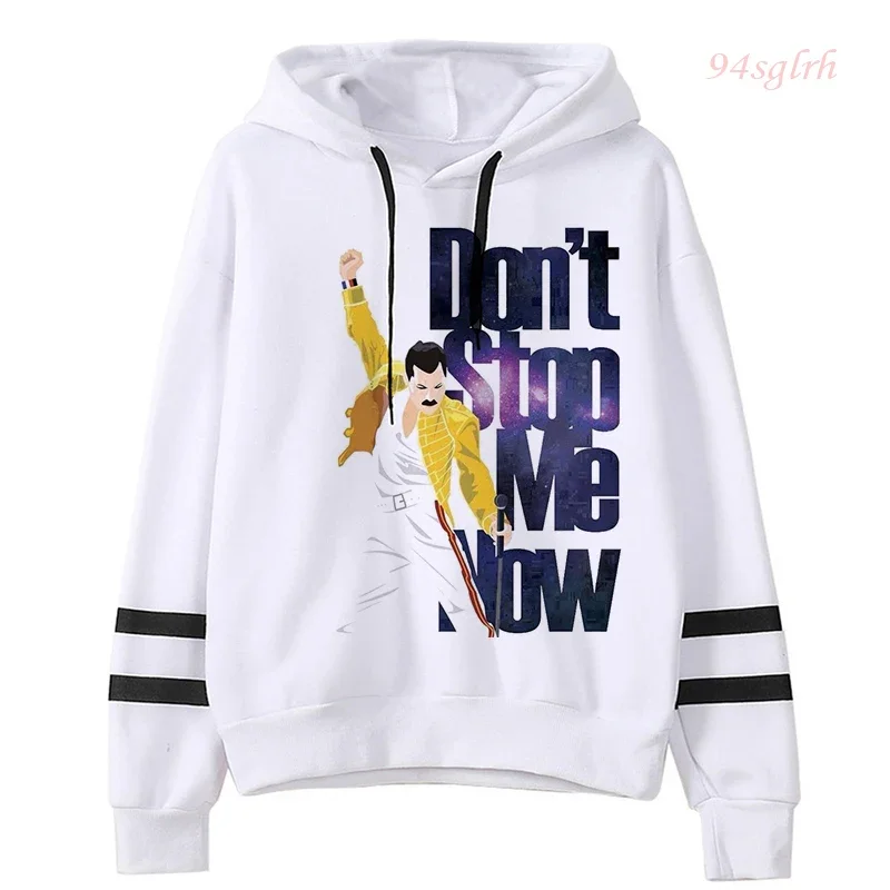 Unisex Freddie Mercury Print Hoodie Women Harajuku Fashion Hoodies Streetwear Queen Band Funny Cartoon Graphic Sweatshirt Female