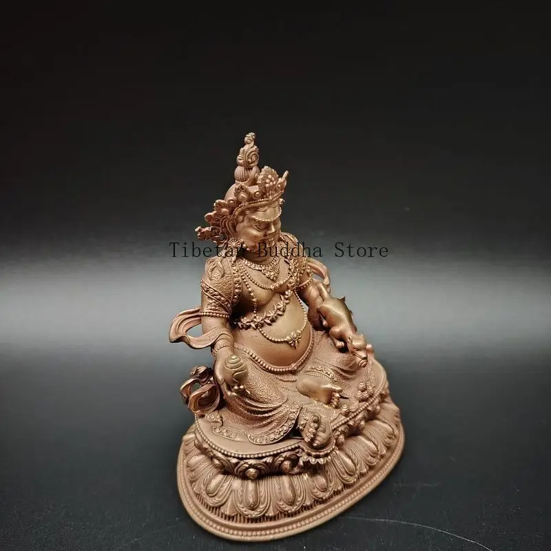 Copper Tibetan legend, statue of the yellow god of wealth, Zhanbala Cai, Tibetan Seiko, ornament, household special handicraft