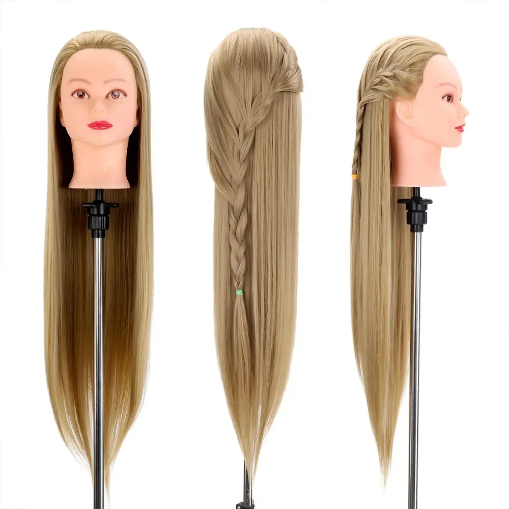 Neverland-Tête de mannequin pour perruque, 30 pouces, fibre haute température, pratique de la coupe, coiffure blonde