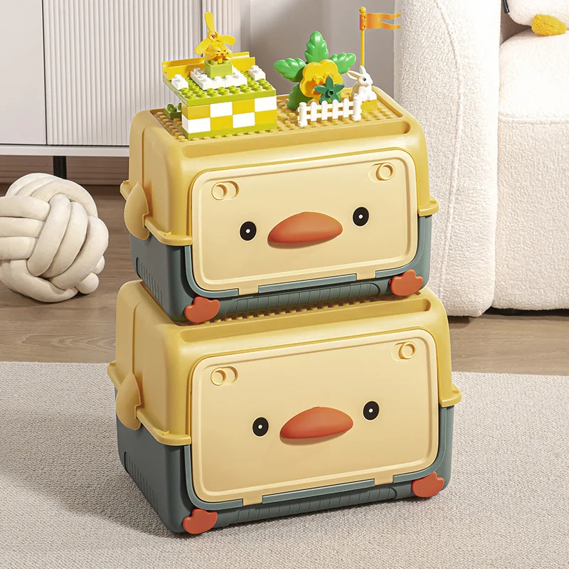 

Children's Toy Storage Box with Lid Large Capacity Building Block Clothes Snacks Plastic Organizer Home Organization and Storage