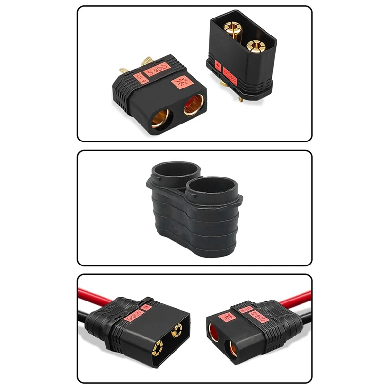 QS8-S Heavy Duty Battery Connector Anti-Spark Gold Connector Large Power Plug For RC Plant Protection Drone Car Model