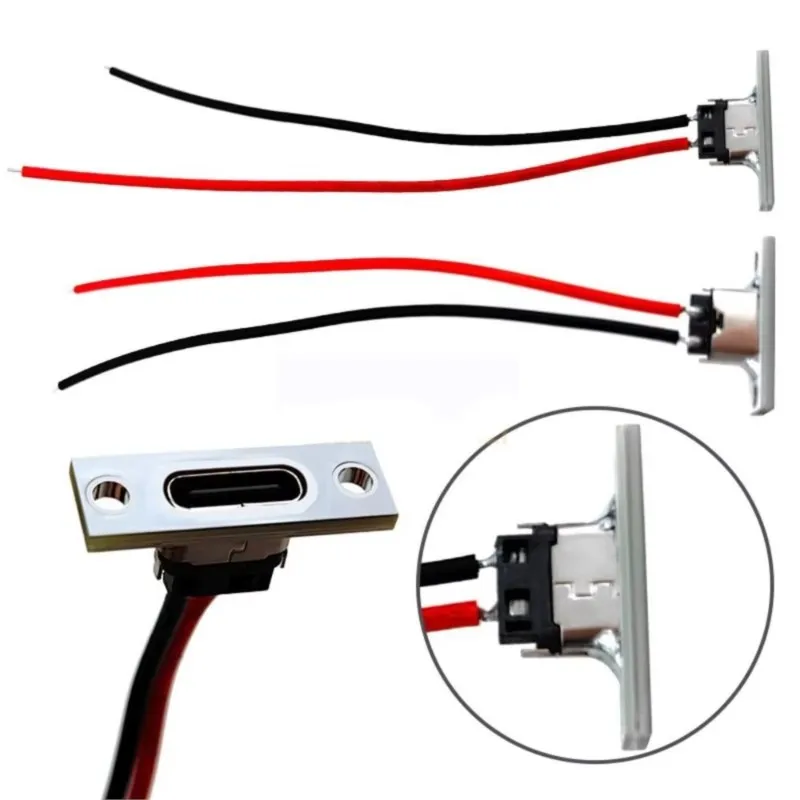 2-pin Type-C female headband cable  Connector Type-c USB 3.1 Jack Charging Data Interface Fixed Board Charging Socket A3