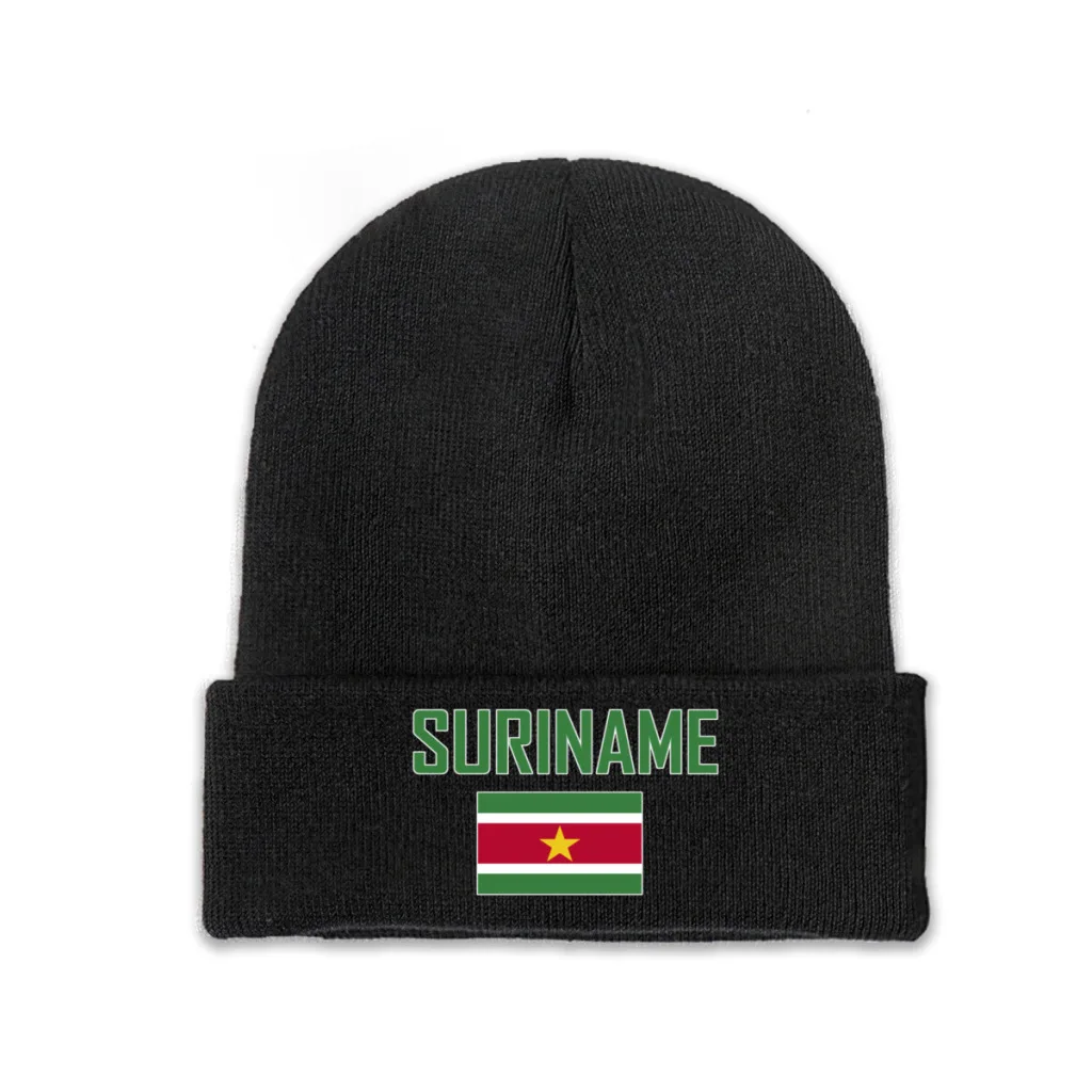 Suriname Country Flag Top Print Men Women Unisex Knitted Hat Winter Autumn Beanie Cap Warm Bonnet