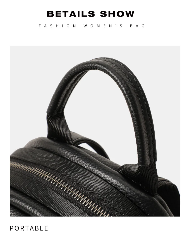 Mini-Rucksack aus genarbtem Leder für Damen, süßer kleiner Rucksack mit Fischgräten-Anhänger, lässiger Tagesrucksack für Damen, ideal für Arbeit und den täglichen Gebrauch – Detail 13