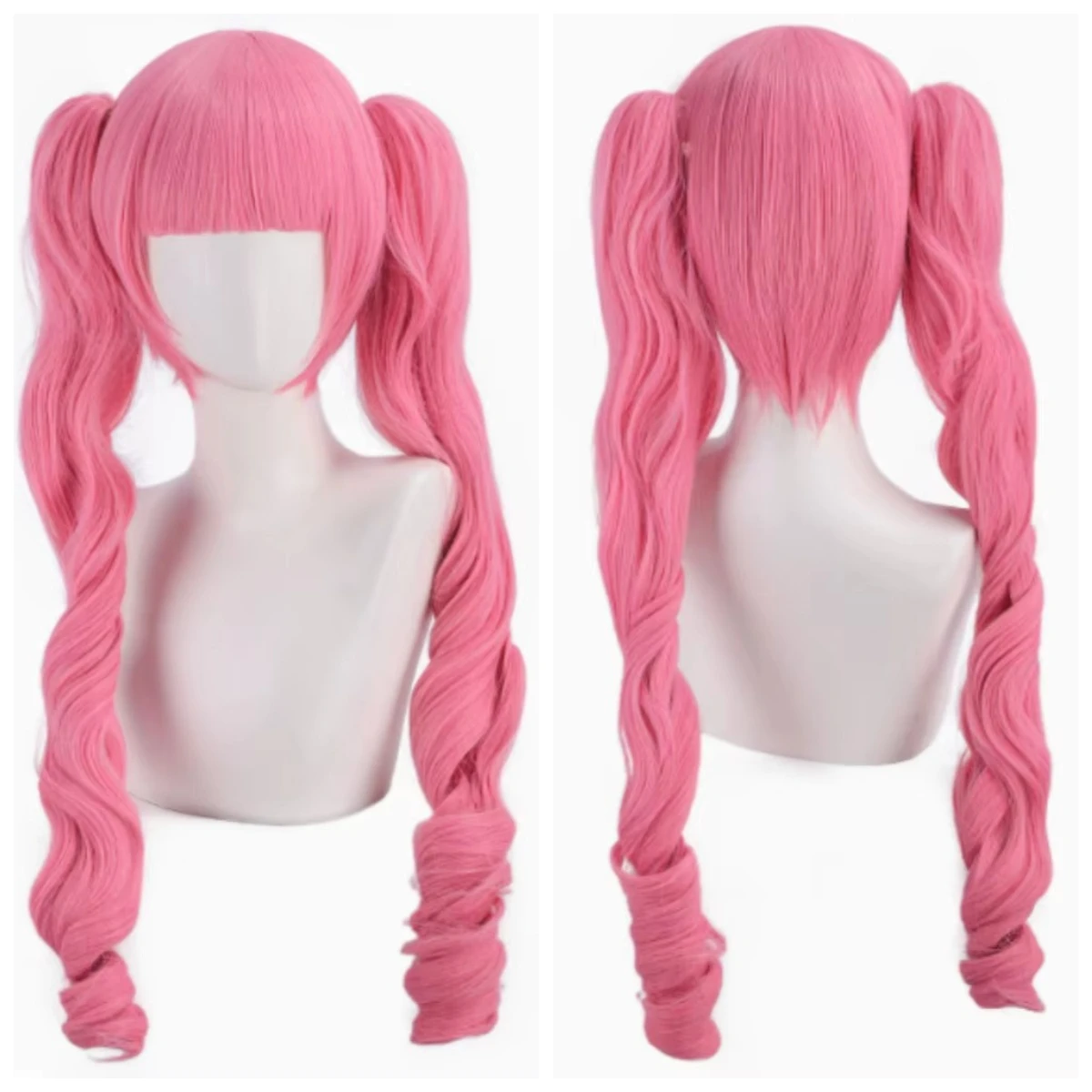 Anime Pink Double-Curled Ponytail Synthetic Fiber Heat-Resistant Ideal for Comic Con Performances Princess Perona Cosplay Wig