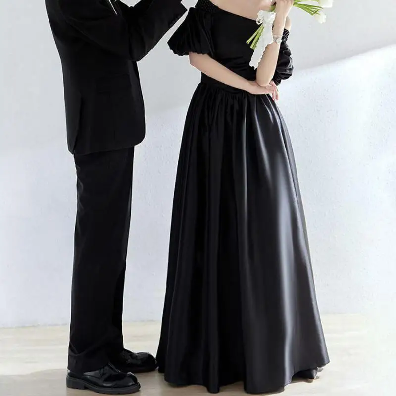 Classic Elegant Boat Neck Wedding Dresses New A Line Floor-length Bridal Dress Black Stain Simple Abiti Da Sposa Customized