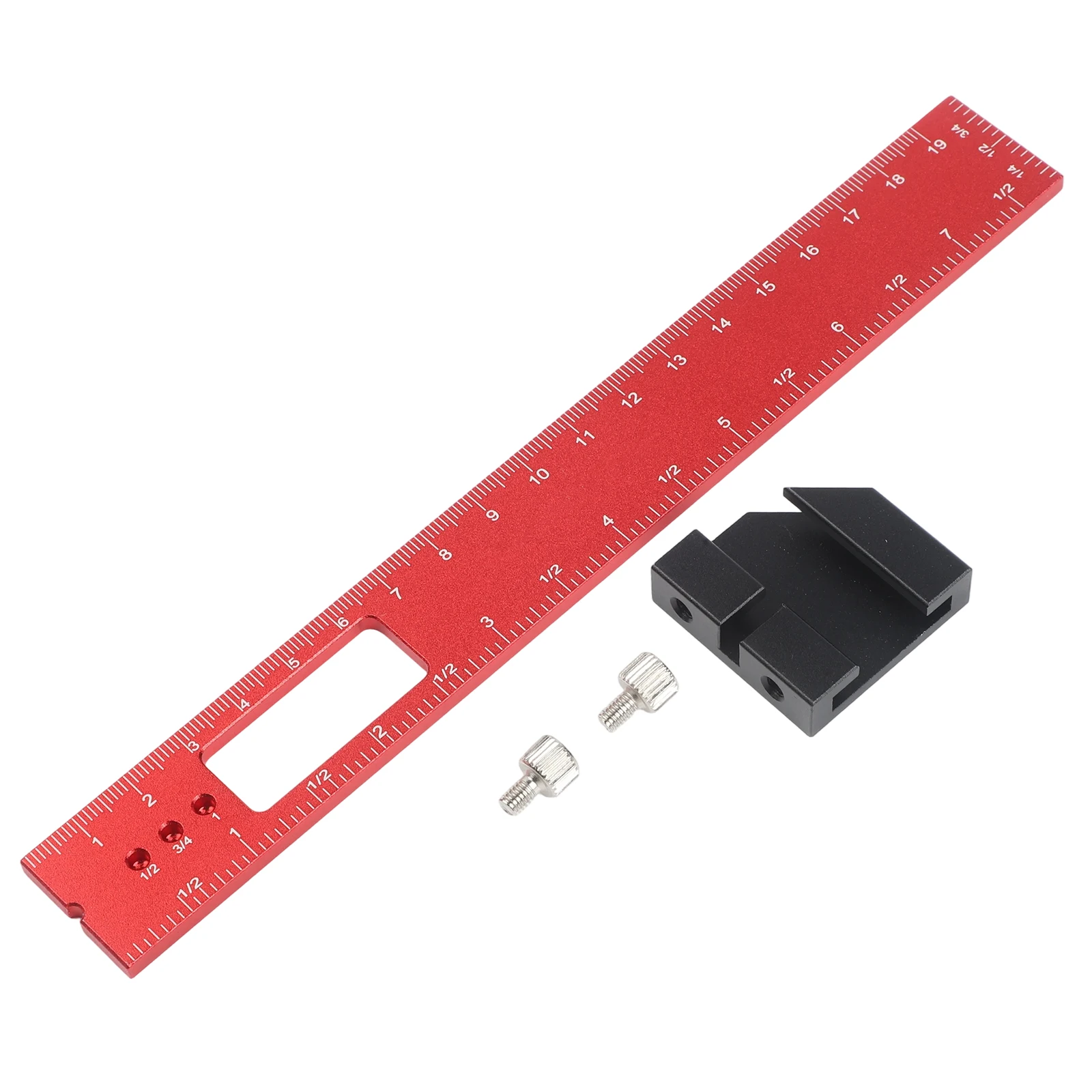 Marking Gauge Aluminum Ruler with Slide Stops for Accurate 45 90 and 135 Degree Angle Marking and Dual Scale Measuring