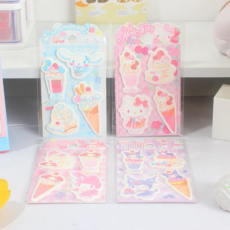 

24pcs/lot Sanrio Melody Kuromi Memo Pad Cute Kitty Sticky Notes Stationery Label Notepad Planner Sticker Post School Supplies