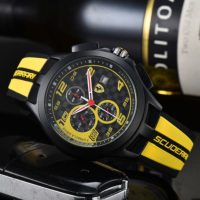 Trendy Men's Business Watch Silicone Quartz Watch For Ferrari F430 Stradale Roma 488 Spider SF90 LaFerrari Portofino Spider SF90