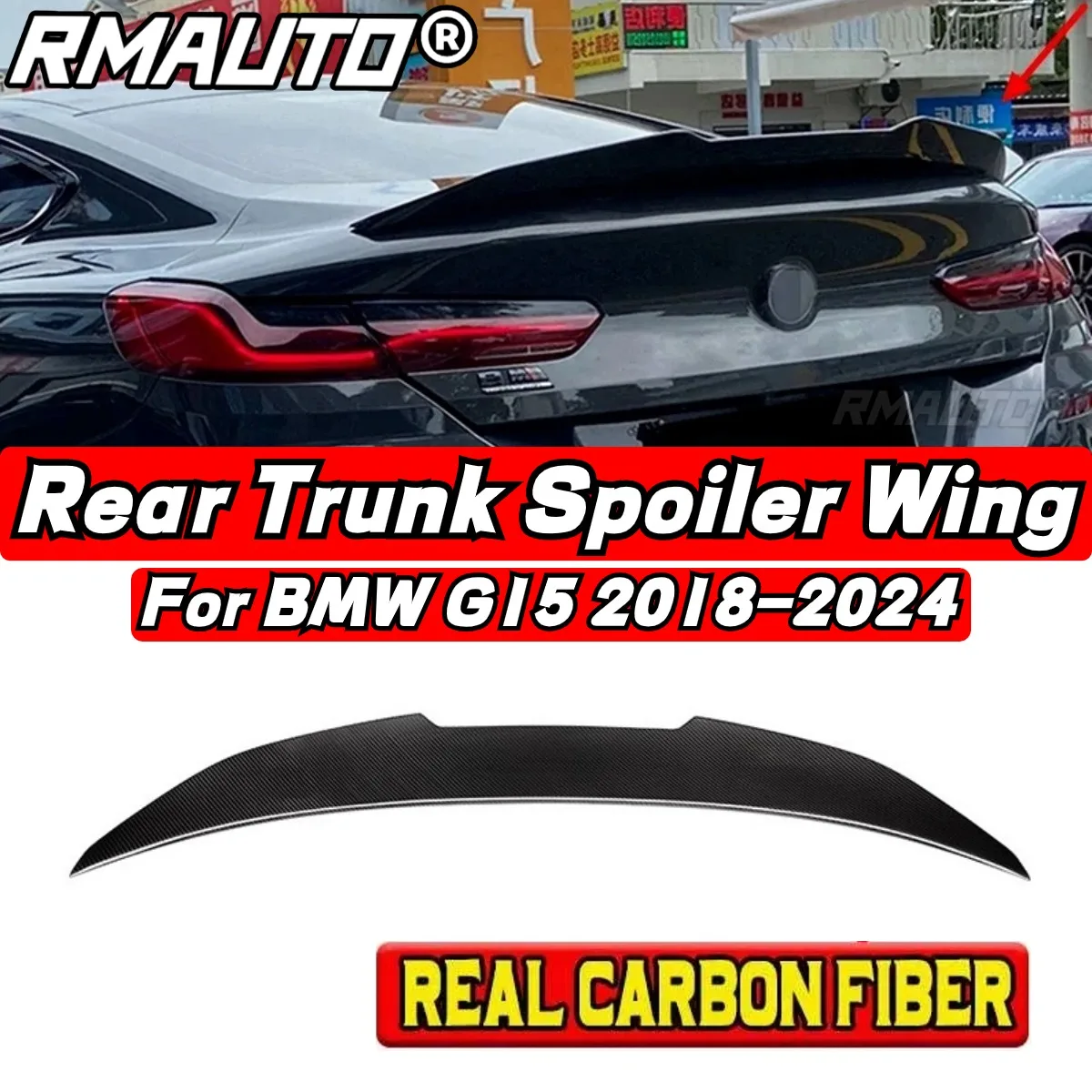 

For BMW 8 Series G15 M8 Coupe 2018-2024 Rear Spoiler Wing Body Kit PSM Style BMW G15 Car Rear Trunk Spoiler Car Accessories