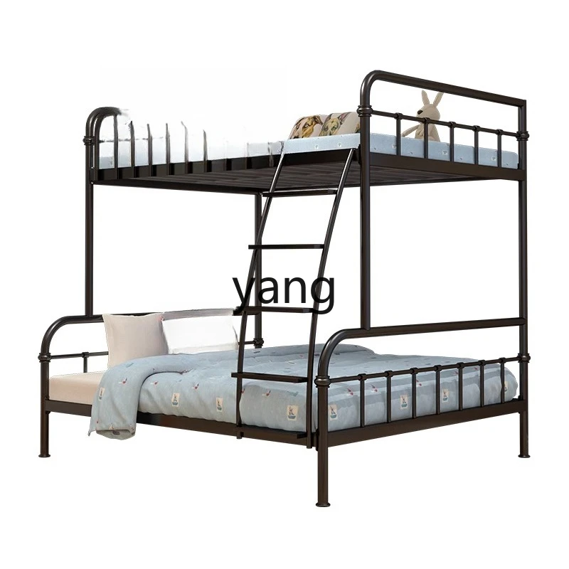 

Lmm Bunk Iron Frame Bed High and Low Iron Art Double Layer Simple Modern Elevated Iron Bed