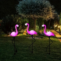 1 Pc Outdoor Solar Lights Flamingo Garden Led Stake Light Pathway Lawn Yard Landscape Halloween Christmas Decorative Lights