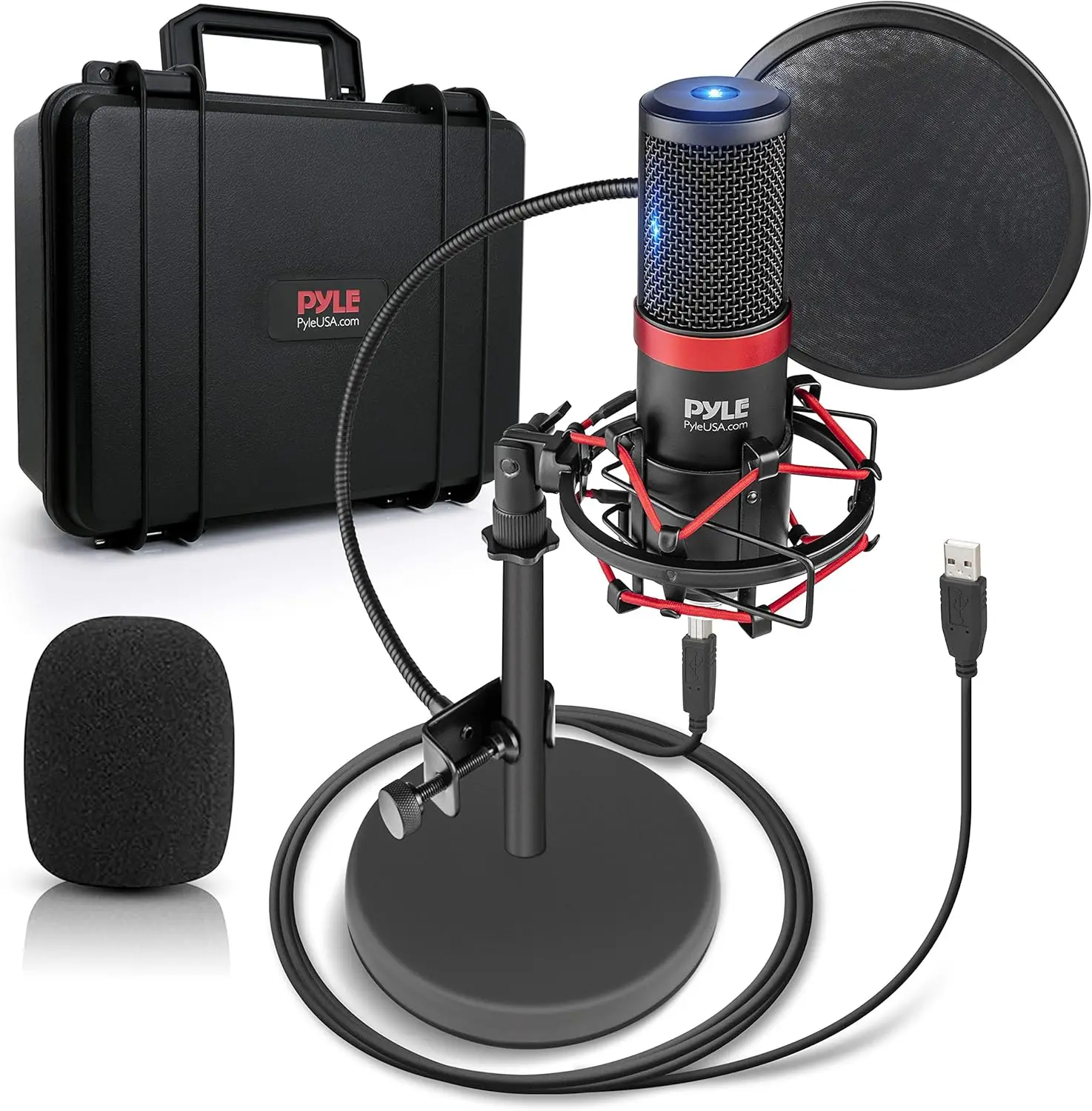 

USB Microphone Kit with Shock Mount & Pop Filter for Podcasting, Gaming, Streaming on PC/Mac
