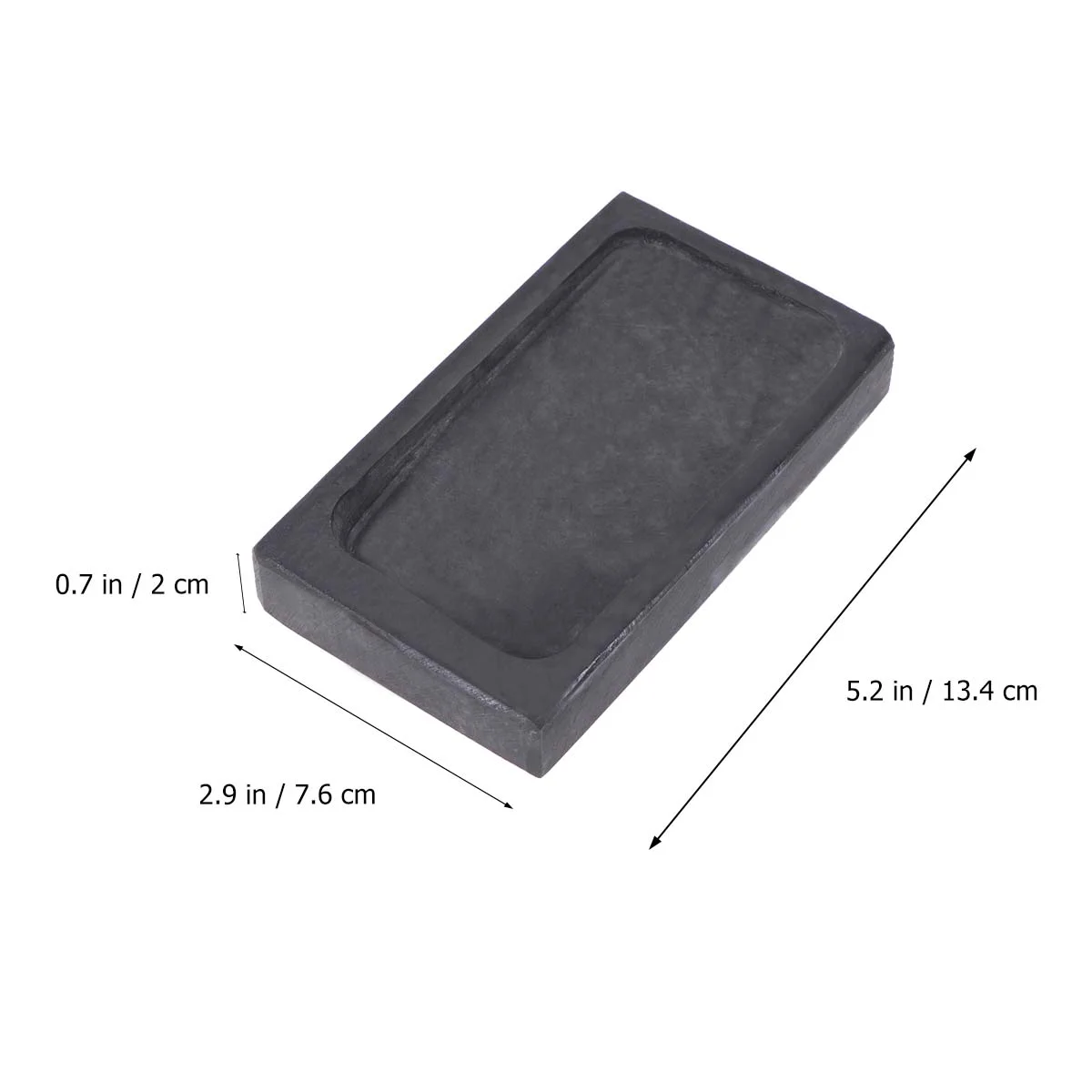 5 -inch Chinese Traditional Calligraphy Painting Tool Accessory Inkstone Rectangular with Cover Rectangle Grinding Black