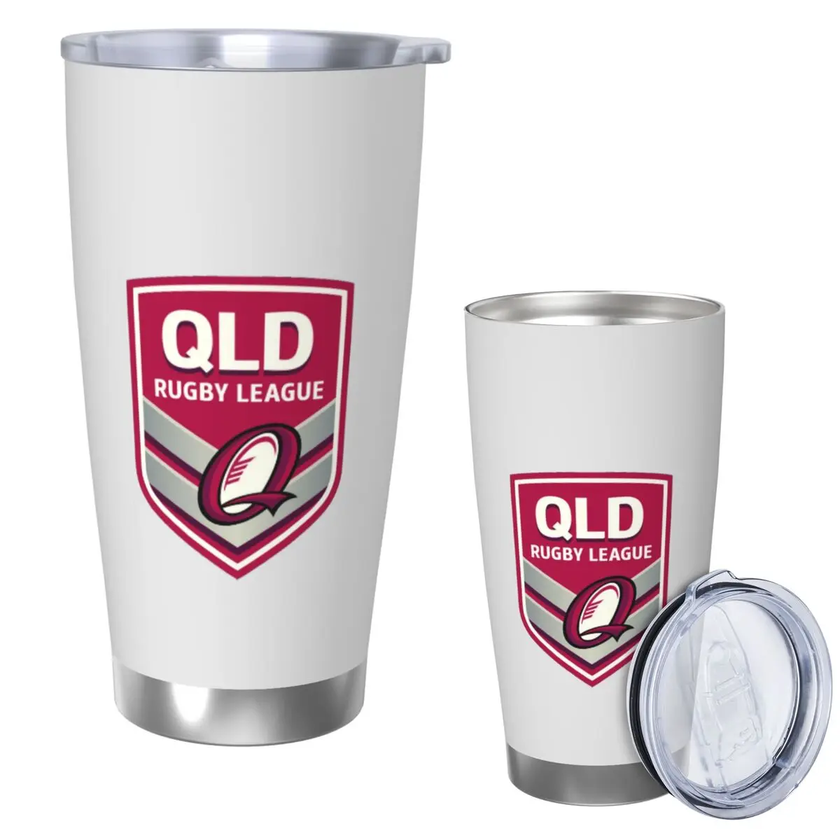 

Стакан Queensland Maroons из нержавеющей стали, кружки с вакуумной изоляцией, термостойкая соломинка для холодной бутылки с крышкой, 20 унций